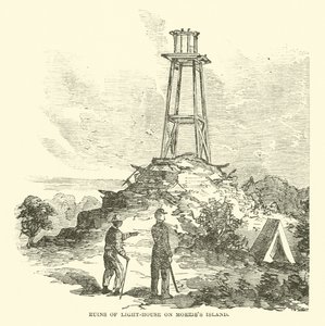 Ruinen des Leuchtturms auf Morriss Island, Juli 1863