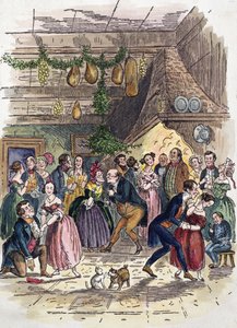 Szene aus A Christmas Carol, von Charles Dickens von American School