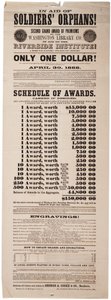 Zweite große Prämien der Washington Library Co zur Unterstützung der Riverside Institution!, 20. Mai 1867 von American School