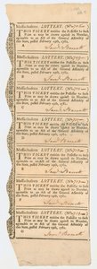 Lotterielose, Massachusetts-Lotterie, 1781 von American School