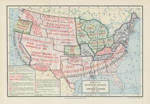 Status der Sklaverei in den Vereinigten Staaten, 1775-1865, aus "Division and Reunion, 1829-1889" von Woodrow Wilson, 1893