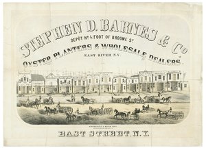 Stephen D. Barnes & Co. Austernzüchter & Großhändler, Depot Nr. 4 Fuß der Broome Street von American School