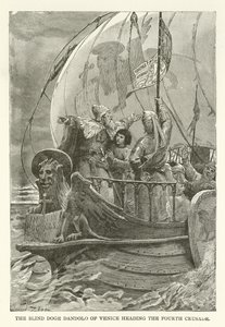 Der blinde Doge Dandolo von Venedig führt den Vierten Kreuzzug an von American School
