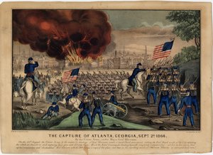 Die Eroberung von Atlanta, Georgia, 2. September 1864, veröffentlicht von Currier & Ives, ca. 1864 von American School