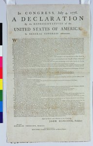 Die Unabhängigkeitserklärung, gedruckt von Hugh Gaine, 1776
