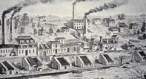 Die Du Pont Pulverfabrik am Brandywine River von American School