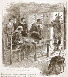 Die Kriegserklärung der Indianer, aus einem Buch veröffentlicht 1896 von American School