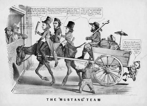 Das Mustang-Team, veröffentlicht von Currer & Ives, New York, ca. 1856 von American School