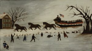 Die Suffragetten machen eine Schlittenfahrt, 1870-90 von American School