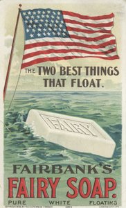 Die zwei besten Dinge, die schwimmen, Werbung für Fairbanks schwimmende Fairy Soap, 1898