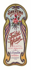 Toilettenwasser Etikett, San Remo
