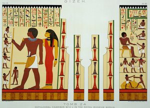 Grab 24, Grabkammer Nr. 2, aus Gizeh, Band II, Tafel XV aus Altes Ägypten von Samuel Augustus Binion, veröffentlicht 1887
