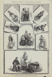 Traditionelle schwedische Kostüme, Centennial Exposition, Philadelphia, Pennsylvania, USA von American School