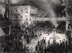 Triumphale Ankunft des ersten Pony-Express-Boten in Sacramento, 13. April 1860