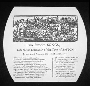 Zwei Lieblingslieder, geschrieben zur Evakuierung von Boston durch die britischen Truppen am 17. März 1776