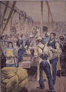 US-Textilindustrie, Textilfabrik im Norden, ca. 1870 von American School