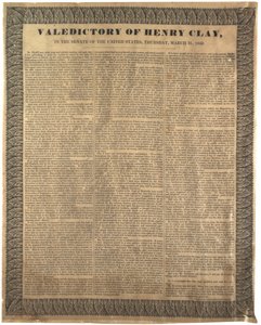 Abschiedsrede von Henry Clay im Senat der Vereinigten Staaten, 31. März 1842 von American School