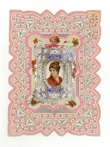 Viktorianische Dame auf Karte von American School