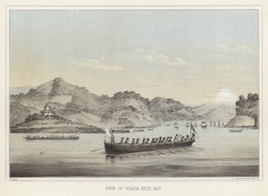 Blick auf Uraga, Yedo-Bucht, Japan von American School