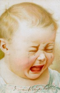 Vintage-Grafik eines weinenden Babys von American School