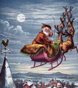 Besuch des Heiligen Nikolaus, Illustration aus Aunt Louisas großer Bilderreihe, New York 1871