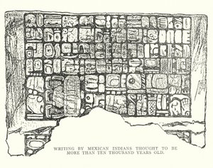 Schrift der mexikanischen Indianer, die mehr als 10.000 Jahre alt sein soll von American School