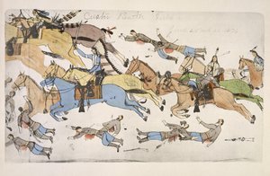 Rückzug des Kommandos von Major Marcus Reno (Tinte auf Papier)