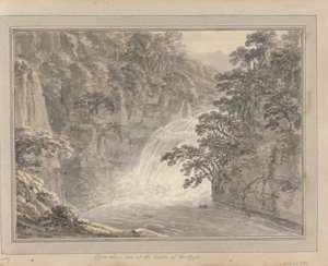 Ansichten in England, Schottland und Wales: Tour in Schottland; Corie Lin; einer der Wasserfälle des Clyde