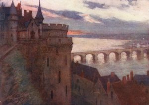 Amboise von der Terrasse (Farblithografie) von Amy B. Atkinson