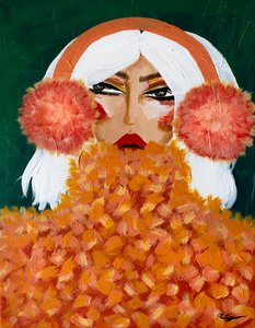 Glamouröse orange Ohrenschützer von Amy Straley