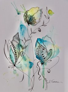 Ätherische Blumen Kritzeleien