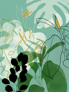 Blätter Linie Boho2