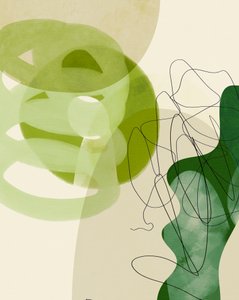 Gemalte Linien Grün Tan 3