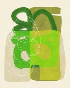 Gemalte Linien Grün Tan 4