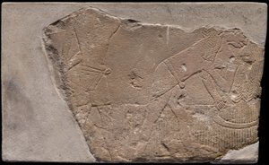 Wandfragment aus einem Grab, das eine Ernteszene darstellt von Ancient Egyptian