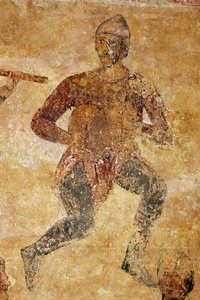 Musiker und Akrobaten (Detail) von Ancient Russian frescos
