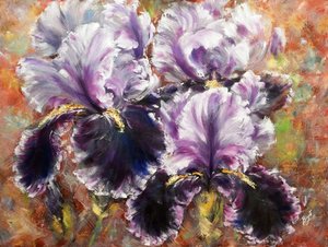 Lebendige violette Iris von Anda Bieza