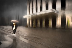 Regnerische Stadt Einsamkeit