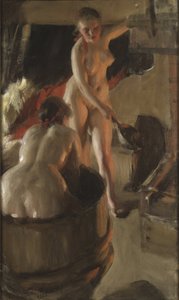 Mädchen aus Dalarna beim Baden, von Anders Leonard Zorn von Anders Leonard Zorn