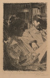 Lesen (Herr und Frau Ch. Deering) von Anders Zorn