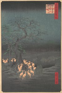 Füchse treffen sich in Oji, 1857