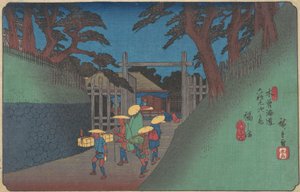 Bahnhof Fukushima, ca. 1837 von Ando Hiroshige