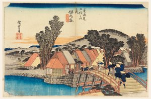 Hodogaya (Shinkame-Brücke), in Die dreiundfünfzig Stationen der Tokaido-Straße (Tokaido Gojusan Tsugi-no Uchi) von Ando Hiroshige