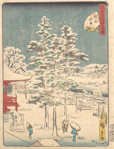 Kanda-Tempel Schnee, 1861 von Ando Hiroshige