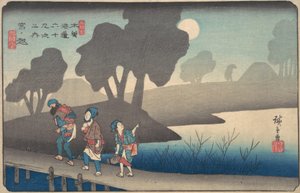 Mondnacht in Miyanokoshi, aus Die neunundsechzig Stationen des Kisokaido, ca. 1838