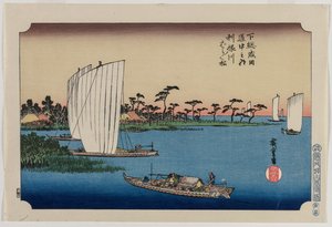 Verstreute Kiefern am Tone-Fluss..., veröffentlicht 1919 von Ando Hiroshige