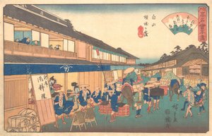 Teehaus im Hakusen-Distrikt, ca. 1835-42 von Ando Hiroshige