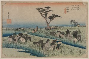 Die Dreiundfünfzig Stationen des Tokaido: Chiryu, 1833-1834