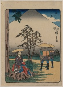 Die Dreiundfünfzig Stationen des Tokaido: Hara, um 1850