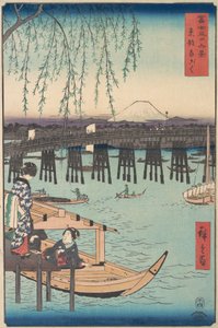 Toto, Ryogoku, aus der Serie Sechsunddreißig Ansichten des Berges Fuji, 4. Monat, Pferdejahr 1858 von Ando Hiroshige